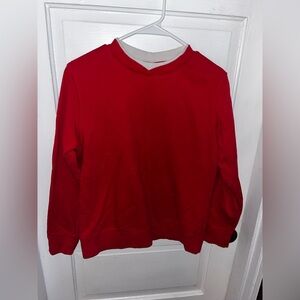 Two Tone Red Collar Sweatershirt